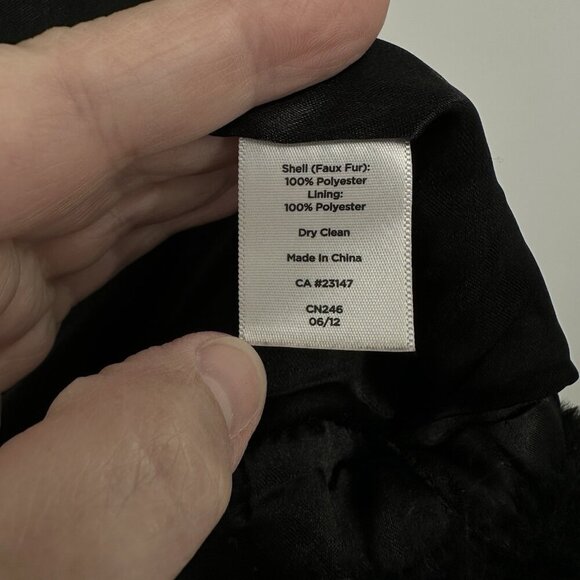 TALBOTS faux fur vest coat jacket sleeveless outerwear casual black L XL - Picture 6 of 6